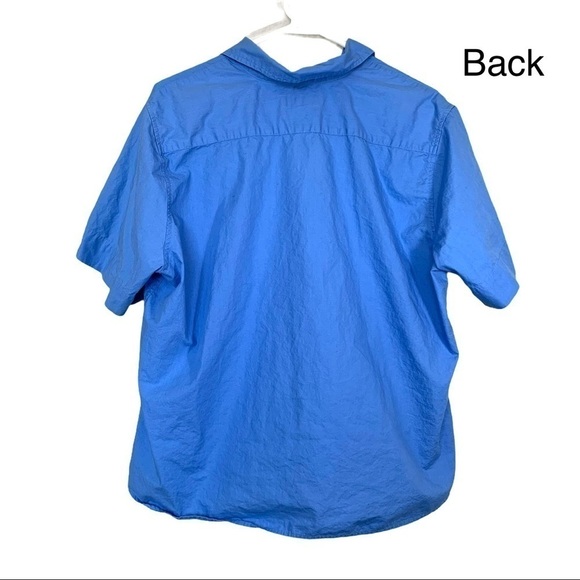 Vintage 90’s Eddie Bauer Blue Short Sleeve Button Up Top Size Extra Large - Picture 6 of 15